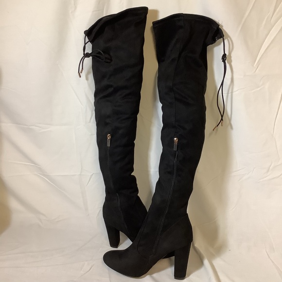Versona Shoes Versona Over The Knee Tie Back Boots Black Poshmark